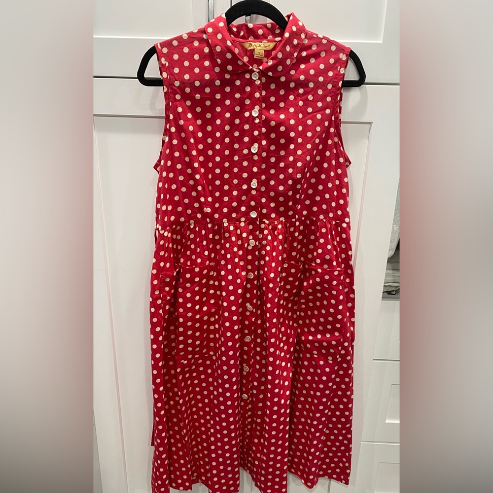 April Cornell Adorable Red with White Polka Dots - Medium EUC